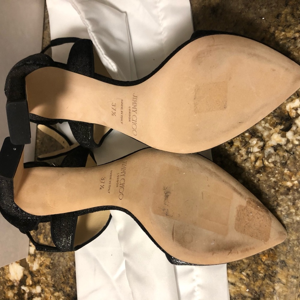 Never been worn Jimmy Choo Moon 100 Metallic Velvet. Size 37.5 - Picture 4 of 5